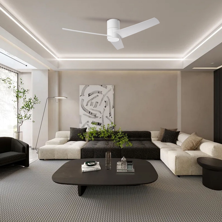 ZEVENTI - LED Laeventilaator BARROSA LED/18W/230V 3000/4000/6000K Wi-Fi Tuya valge + kaugjuhtimispult