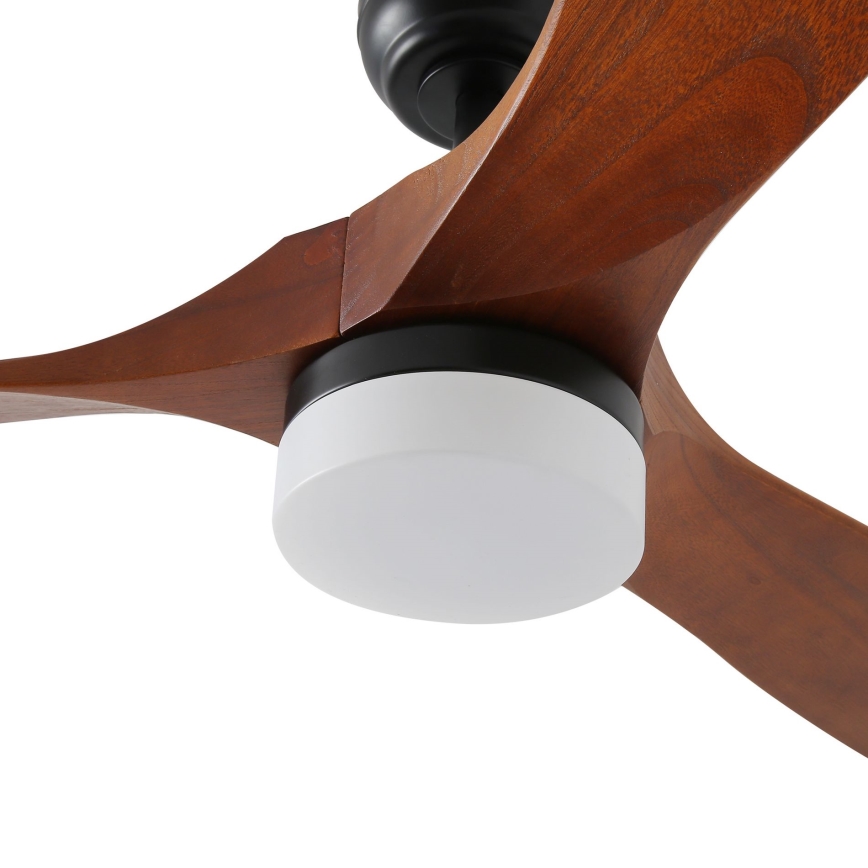 ZEVENTI - LED Hämardatav laeventilaator GINOSA LED/18W/230V 3000-6000K Wi-Fi Tuya must/tamm + kaugjuhtimispult