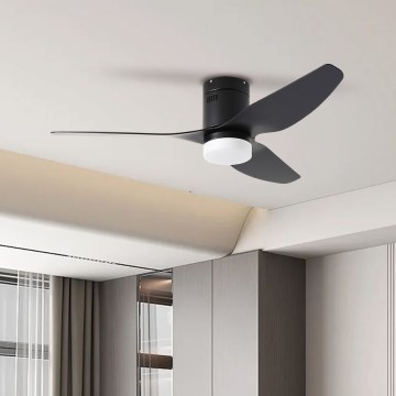 ZEVENTI - LED laeventilaator laele PADUA LED/18W/230V 3000-6000K Wi-Fi Tuya must + kaugjuhtimispult