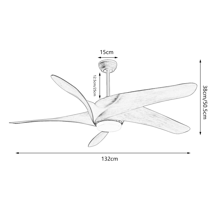 ZEVENTI - LED Hämardatav laeventilaator LUCCA LED/18W/230V 3000-6000K Wi-Fi Tuya pruun + kaugjuhtimispult
