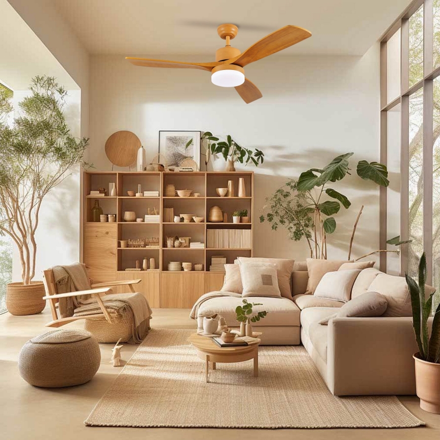 ZEVENTI - LED laeventilaator MARE LED/24W/230V 3000/4000/6000K Wi‑Fi Tuya tamm + kaugjuhtimispult