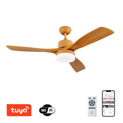 ZEVENTI - LED Hämardatav laeventilaator MARE LED/24W/230V 3000-6000K Wi-Fi Tuya tamm + kaugjuhtimispult