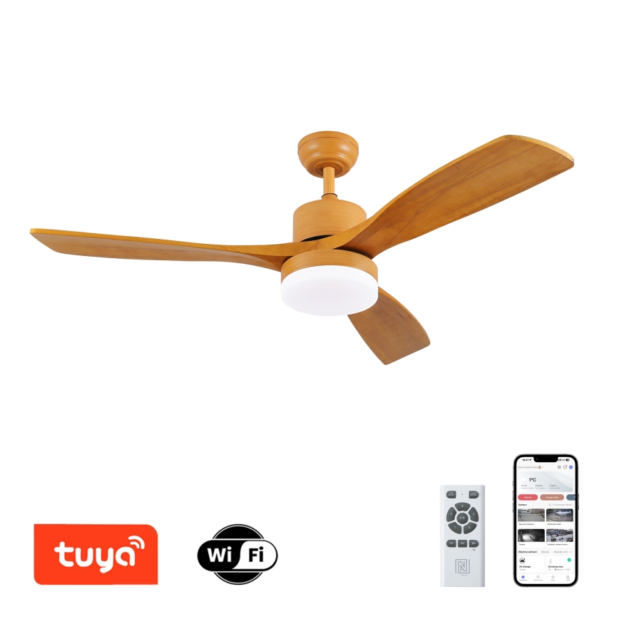 ZEVENTI - LED Hämardatav laeventilaator MARE LED/24W/230V 3000-6000K Wi-Fi Tuya tamm + kaugjuhtimispult