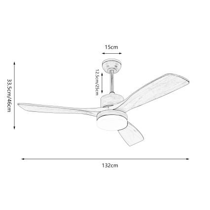 ZEVENTI - LED Hämardatav laeventilaator MARE LED/24W/230V 3000-6000K Wi-Fi Tuya tamm + kaugjuhtimispult