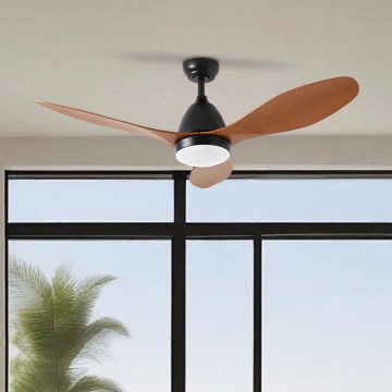 ZEVENTI - LED laeventilaator MURO LED/18W/230V 3000/4000/6000K Wi-Fi Tuya must + kaugjuhtimispult