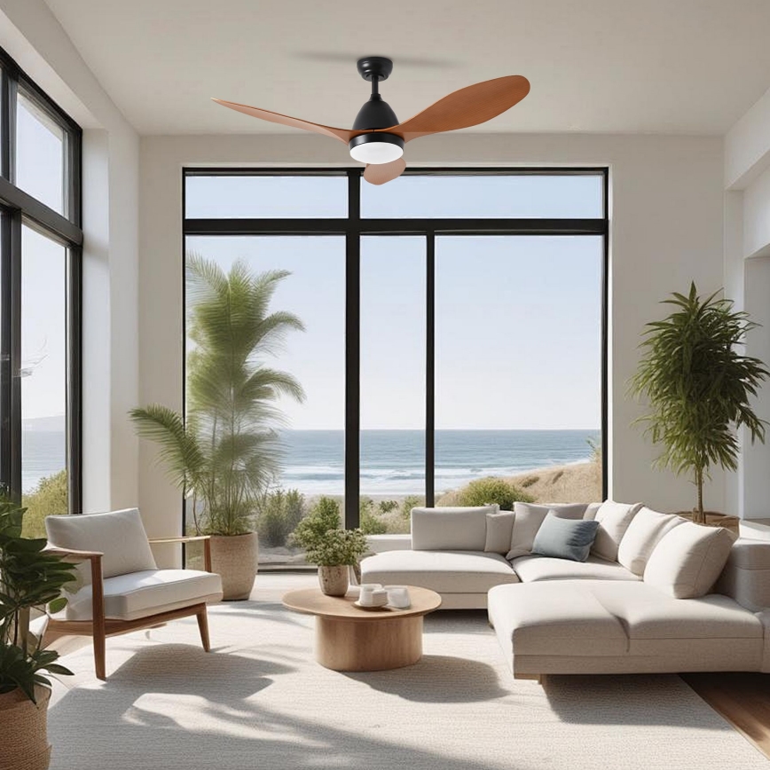 ZEVENTI - LED laeventilaator MURO LED/18W/230V 3000-6000K Wi-Fi Tuya must + kaugjuhtimispult