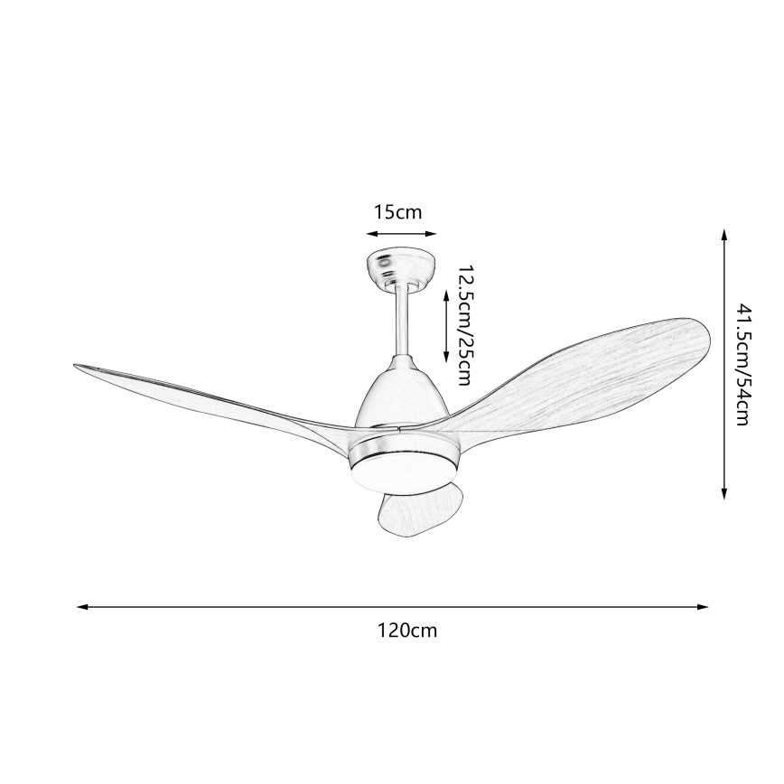 ZEVENTI - LED laeventilaator MURO LED/18W/230V 3000-6000K Wi-Fi Tuya must + kaugjuhtimispult