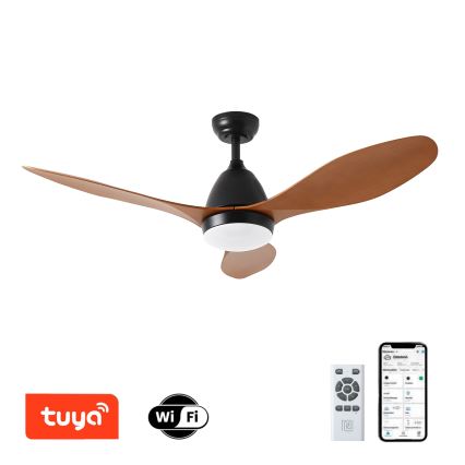 ZEVENTI - LED Hämardatav laeventilaator MURO LED/18W/230V 3000-6000K Wi-Fi Tuya must + kaugjuhtimispult