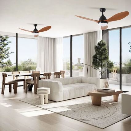 ZEVENTI - LED Hämardatav laeventilaator MURO LED/18W/230V 3000-6000K Wi-Fi Tuya must + kaugjuhtimispult