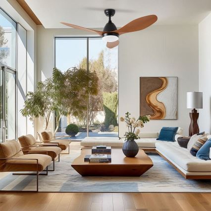 ZEVENTI - LED laeventilaator MURO LED/18W/230V 3000/4000/6000K Wi-Fi Tuya must + kaugjuhtimispult