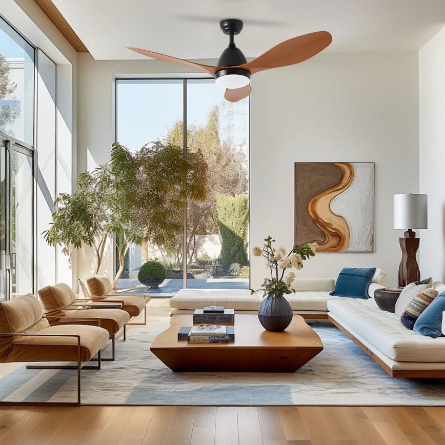 ZEVENTI - LED laeventilaator MURO LED/18W/230V 3000/4000/6000K Wi-Fi Tuya must + kaugjuhtimispult