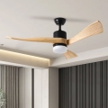 ZEVENTI - LED laeventilaator NATURITO LED/18W/230V 3000-6000K Wi-Fi Tuya must/pähkel + kaugjuhtimispult