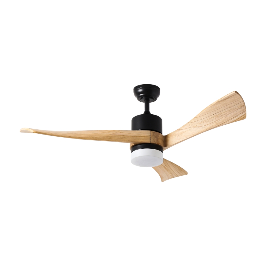 ZEVENTI - LED Hämardatav laeventilaator NATURITO LED/18W/230V 3000-6000K Wi-Fi Tuya must/tamm + kaugjuhtimispult