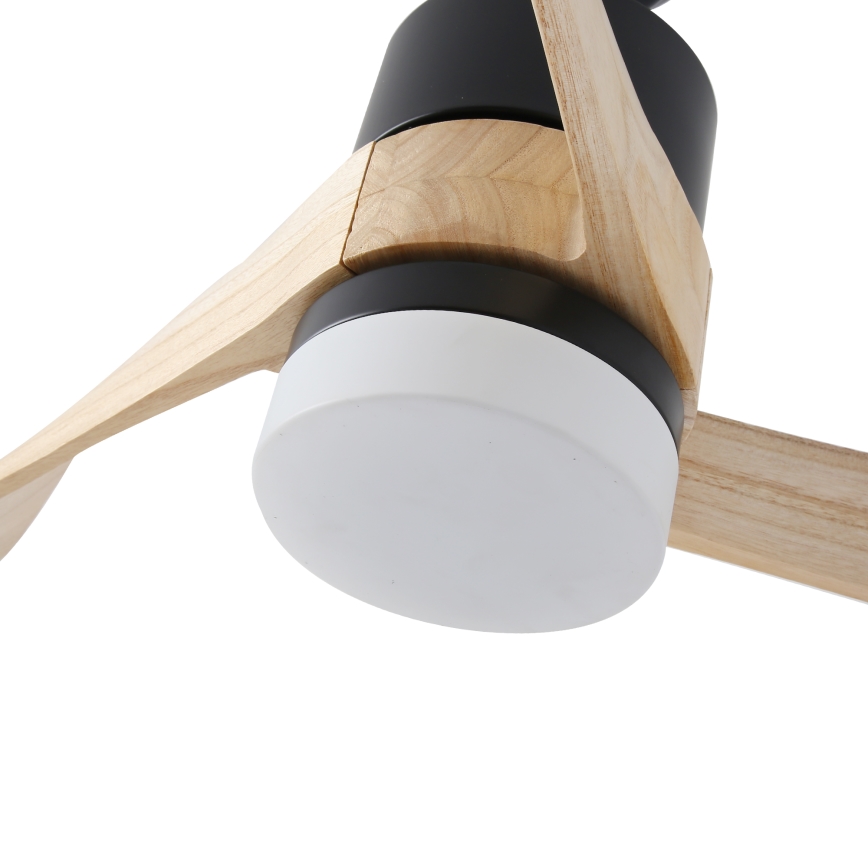 ZEVENTI - LED Hämardatav laeventilaator NATURITO LED/18W/230V 3000-6000K Wi-Fi Tuya must/tamm + kaugjuhtimispult