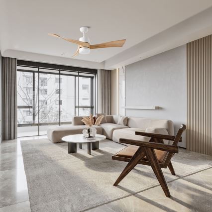 ZEVENTI - LED laeventilaator NATURITO LED/18W/230V 3000/4000/6000K Wi-Fi Tuya valge/tamm + kaugjuhtimispult