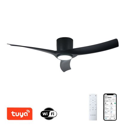ZEVENTI - hämardatav LED-laeventilaator ORBITO LED/24W/230V 3000/4000/6000K Wi-Fi Tuya must + kaugjuhtimispult