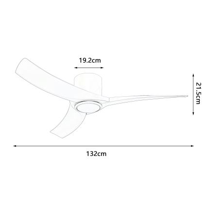 ZEVENTI - hämardatav LED-laeventilaator ORBITO LED/24W/230V 3000/4000/6000K Wi-Fi Tuya must + kaugjuhtimispult