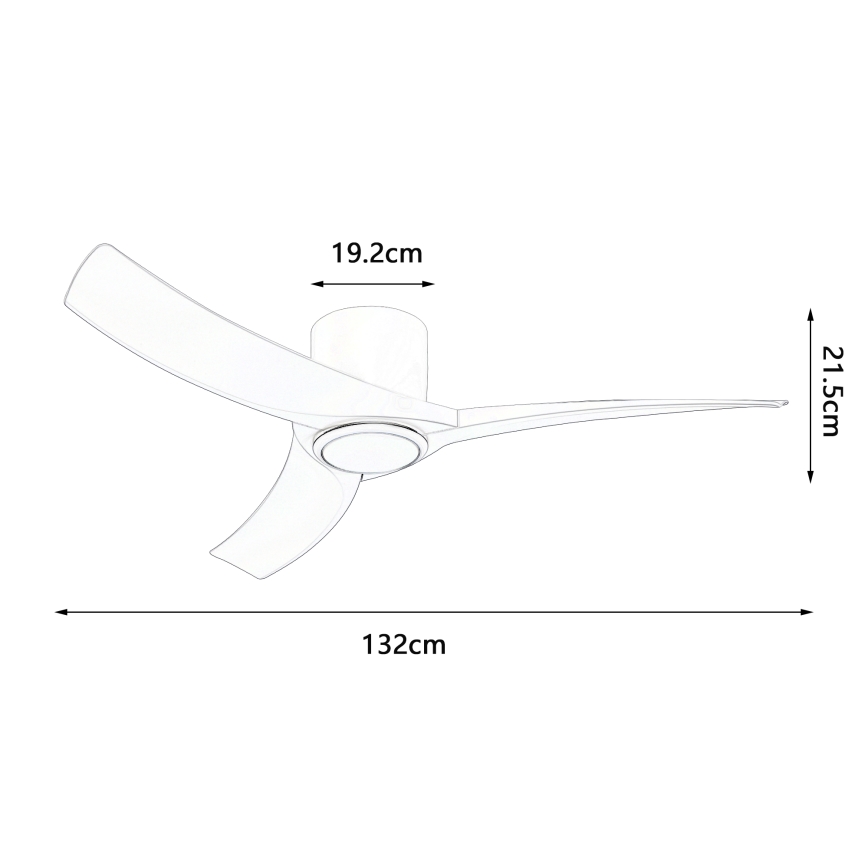 ZEVENTI - hämardatav LED-laeventilaator ORBITO LED/24W/230V 3000/4000/6000K Wi-Fi Tuya must + kaugjuhtimispult