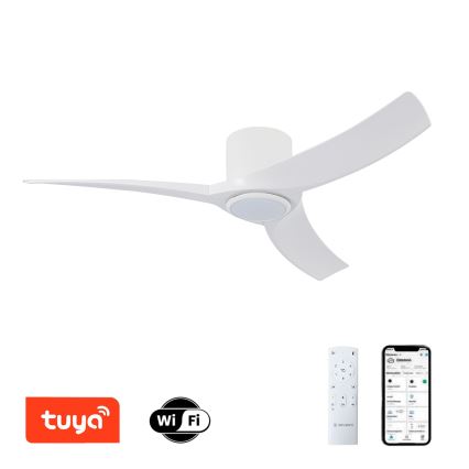 ZEVENTI - LED-hämardatav laeventilaator ORBITO LED/24W/230V 3000/4000/6000K Wi-Fi Tuya valge + kaugjuhtimispult