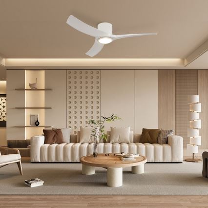 ZEVENTI - LED-hämardatav laeventilaator ORBITO LED/24W/230V 3000/4000/6000K Wi-Fi Tuya valge + kaugjuhtimispult