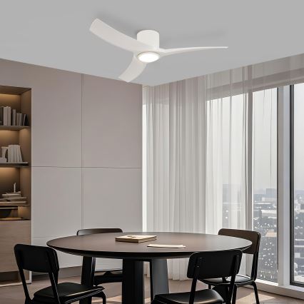 ZEVENTI - LED-hämardatav laeventilaator ORBITO LED/24W/230V 3000/4000/6000K Wi-Fi Tuya valge + kaugjuhtimispult