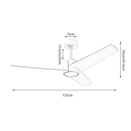 ZEVENTI - LED Hämardatav laeventilaator ORVIETO LED/18W/230V 3000-6000K Wi-Fi Tuya must + kaugjuhtimispult