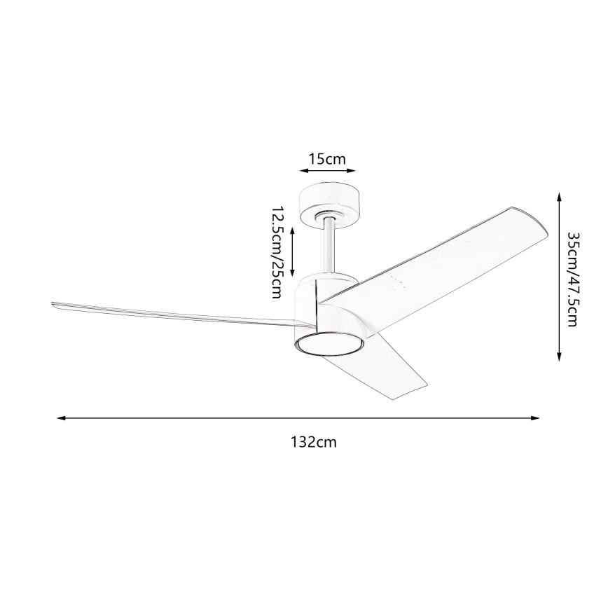 ZEVENTI - LED Hämardatav laeventilaator ORVIETO LED/18W/230V 3000-6000K Wi-Fi Tuya must + kaugjuhtimispult