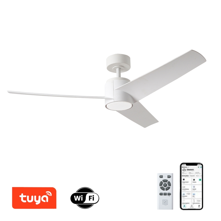 ZEVENTI - LED Hämardatav laeventilaator ORVIETO LED/18W/230V 3000-6000K Wi-Fi Tuya valge + kaugjuhtimispult