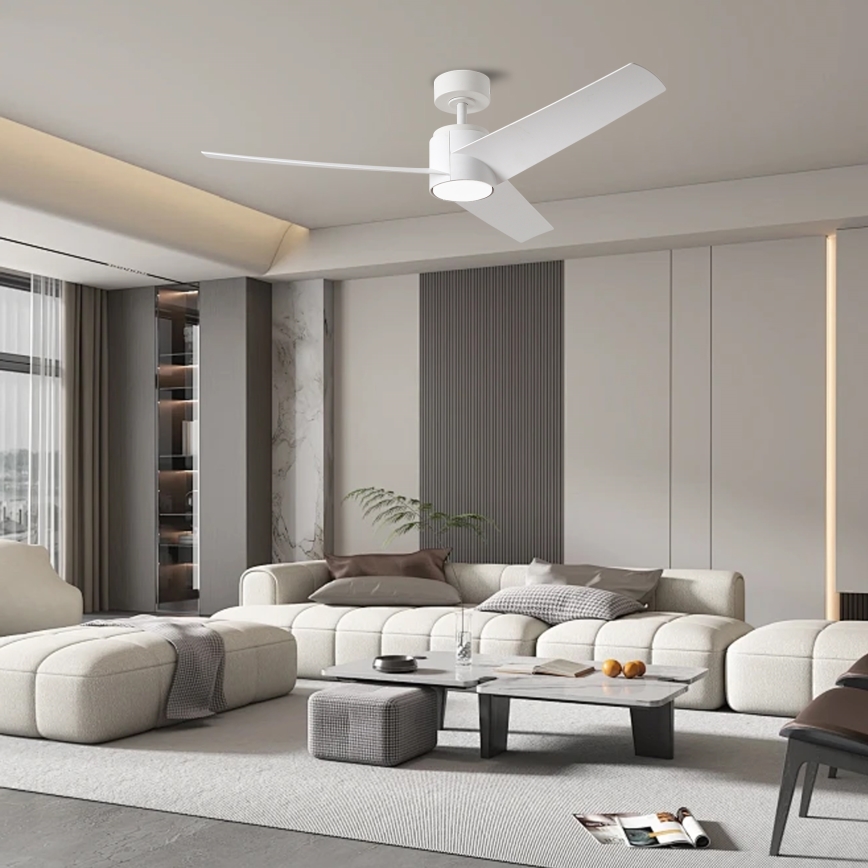 ZEVENTI - LED Hämardatav laeventilaator ORVIETO LED/18W/230V 3000-6000K Wi-Fi Tuya valge + kaugjuhtimispult
