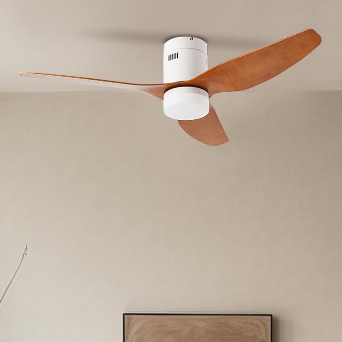 ZEVENTI - LED Laeventilaator PADUA LED/18W/230V 3000-6000K Wi-Fi Tuya valge/pruun + kaugjuhtimispult