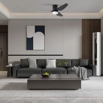 ZEVENTI - LED laeventilaator PADUA 18W/230V 3000/4000/6000K Wi-Fi Tuya must + kaugjuhtimispult