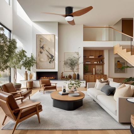 ZEVENTI - LED laeventilaator PADUA LED/18W/230V 3000/4000/6000K Wi-Fi Tuya must/pruun + kaugjuhtimispult