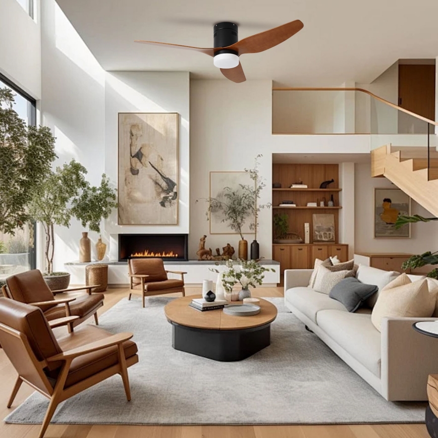 ZEVENTI - LED laeventilaator PADUA LED/18W/230V 3000/4000/6000K Wi-Fi Tuya must/pruun + kaugjuhtimispult