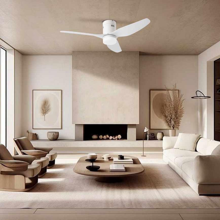 ZEVENTI - LED laeventilaator PADUA LED/18W/230V 3000/4000/6000K Wi‑Fi Tuya valge + kaugjuhtimispult