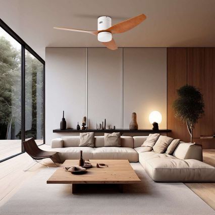 ZEVENTI - LED laeventilaator laele PADUA LED/18W/230V 3000-6000K Wi-Fi Tuya valge/pruun + kaugjuhtimispult