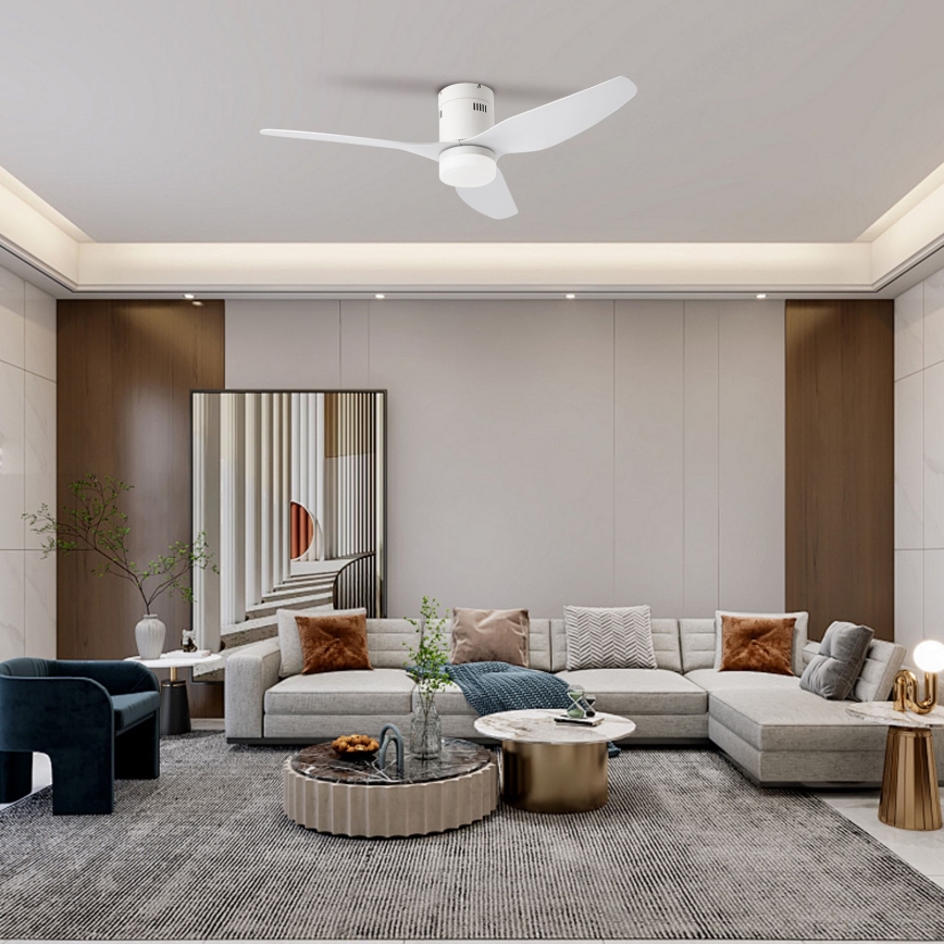 ZEVENTI - LED Hämardatav laeventilaator PADUA LED/18W/230V 3000-6000K Wi-Fi Tuya valge + kaugjuhtimispult