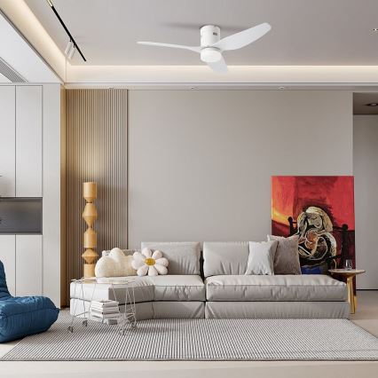 ZEVENTI - LED Hämardatav laeventilaator PADUA LED/18W/230V 3000-6000K Wi-Fi Tuya valge + kaugjuhtimispult