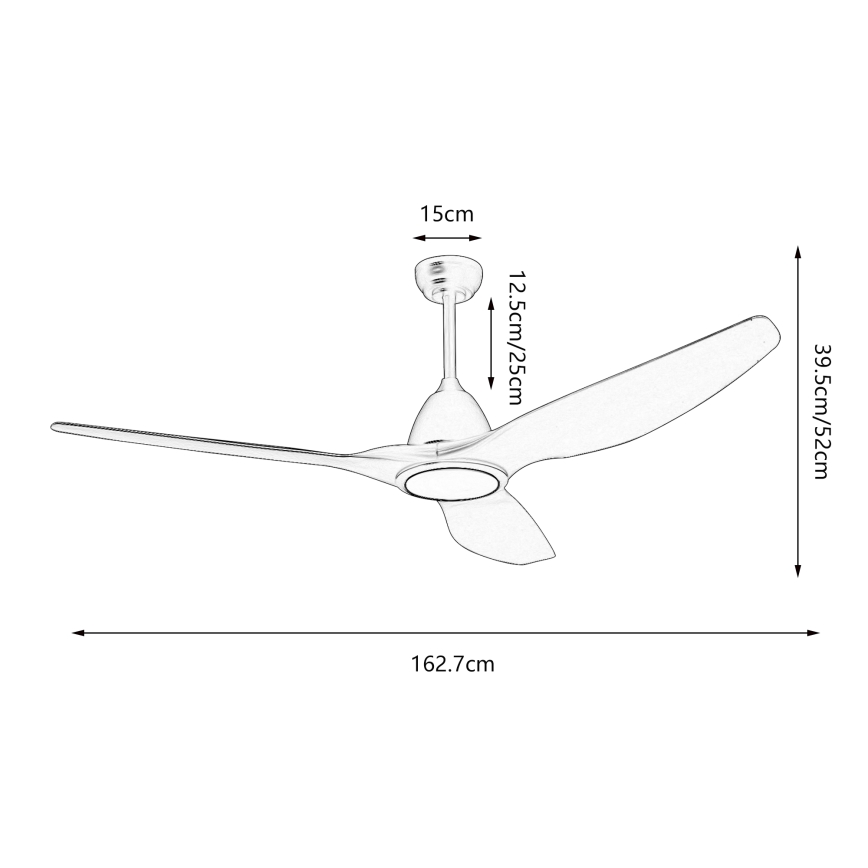 ZEVENTI - LED Hämardatav laeventilaator URBINO LED/20W/230V 3000-6000K Wi-Fi Tuya must + kaugjuhtimispult