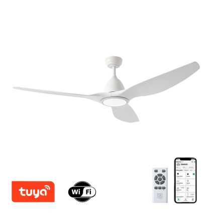 ZEVENTI - LED Hämardatav laeventilaator URBINO LED/20W/230V 3000-6000K Wi-Fi Tuya valge + kaugjuhtimispult