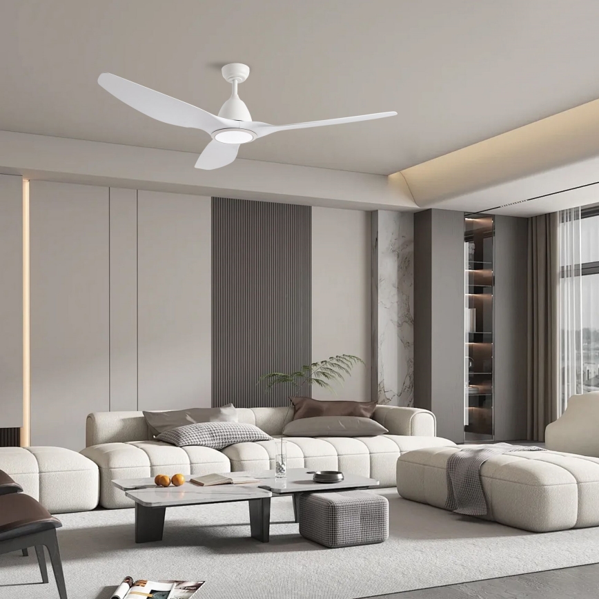 ZEVENTI - LED Hämardatav laeventilaator URBINO LED/20W/230V 3000-6000K Wi-Fi Tuya valge + kaugjuhtimispult