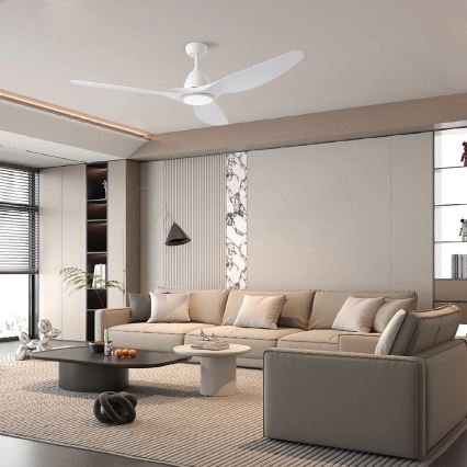 ZEVENTI - LED Hämardatav laeventilaator URBINO LED/20W/230V 3000-6000K Wi-Fi Tuya valge + kaugjuhtimispult