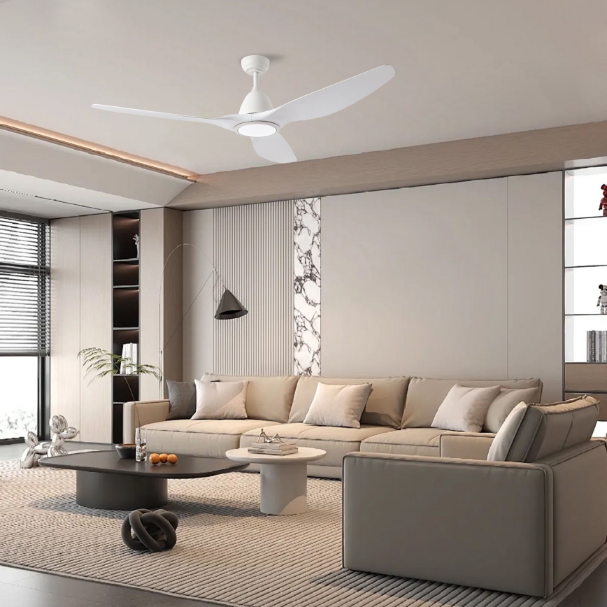 ZEVENTI - LED Hämardatav laeventilaator URBINO LED/20W/230V 3000-6000K Wi-Fi Tuya valge + kaugjuhtimispult