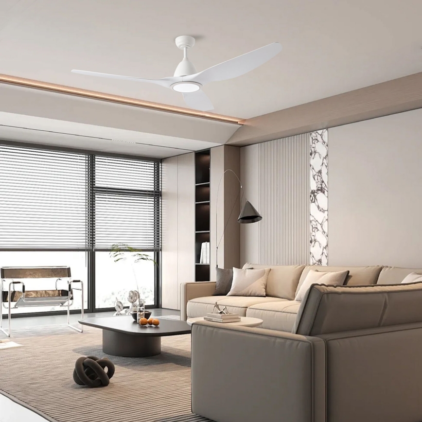 ZEVENTI - LED Hämardatav laeventilaator URBINO LED/20W/230V 3000-6000K Wi-Fi Tuya valge + kaugjuhtimispult