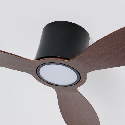 ZEVENTI - LED hämardatav laeventilaator VENTORA LED/24W/230V 3000/4000/6000K Wi-Fi Tuya must/pähkel + kaugjuhtimispult