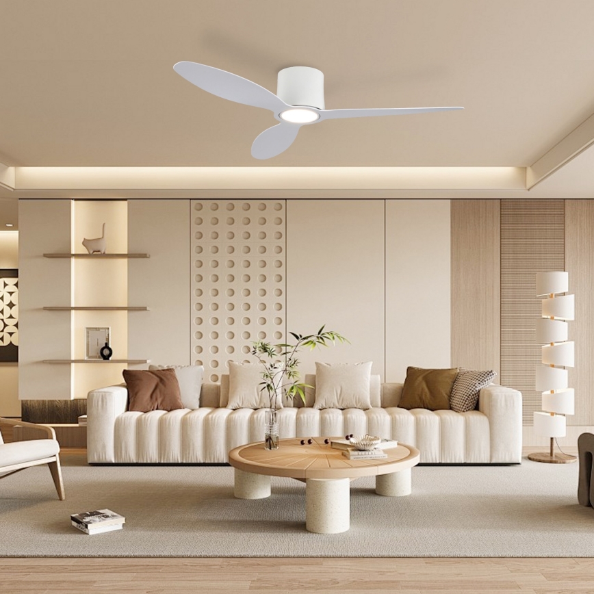 ZEVENTI - hämardatav LED-laeventilaator VENTORA LED/24W/230V 3000/4000/6000K Wi-Fi Tuya valge + kaugjuhtimispult