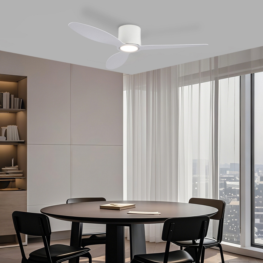 ZEVENTI - hämardatav LED-laeventilaator VENTORA LED/24W/230V 3000/4000/6000K Wi-Fi Tuya valge + kaugjuhtimispult