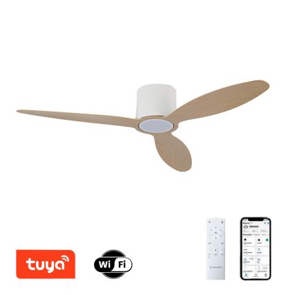 ZEVENTI - Hämardatav LED-laeventilaator VENTORA LED/24W/230V 3000/4000/6000K Wi-Fi Tuya valge/tamm + kaugjuhtimispult