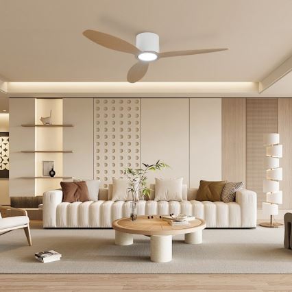 ZEVENTI - Hämardatav LED-laeventilaator VENTORA LED/24W/230V 3000/4000/6000K Wi-Fi Tuya valge/tamm + kaugjuhtimispult