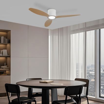 ZEVENTI - Hämardatav LED-laeventilaator VENTORA LED/24W/230V 3000/4000/6000K Wi-Fi Tuya valge/tamm + kaugjuhtimispult