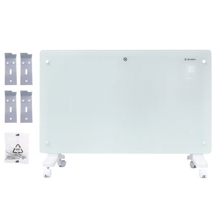 ZEVENTI - Nutikas seinale paigaldatav elektriline otseküte/konvektor LCD-ekraaniga 1000/2000W/230V Wi-Fi valge